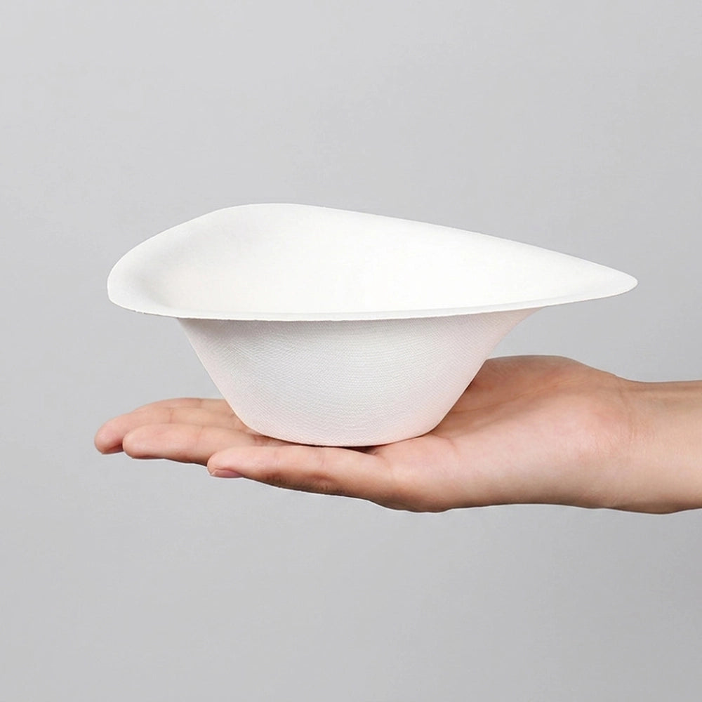 Triangle Disposable Molded Pulp Ice Cream Yogurt Bowl