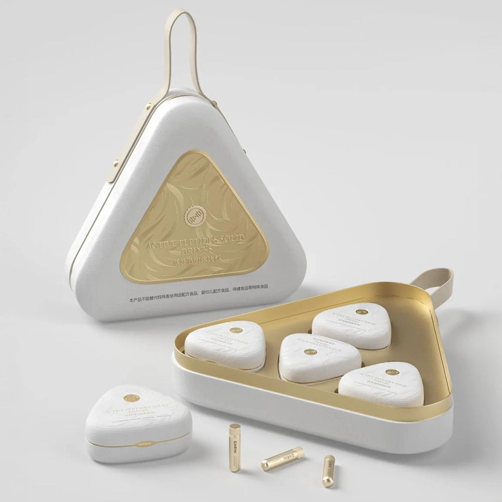 White Triangle Pulp Biodegradable Supplement Packaging