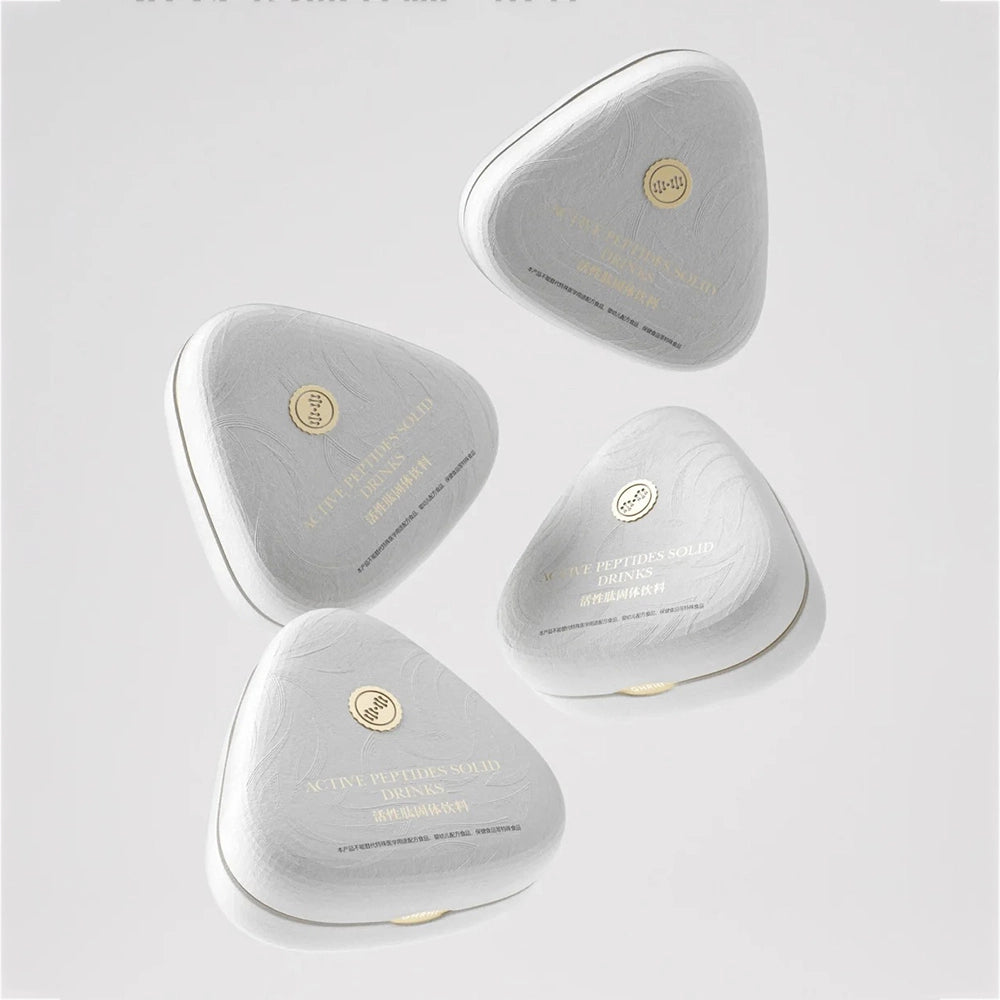 White Triangle Pulp Biodegradable Supplement Packaging