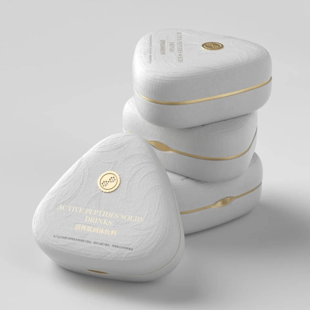 White Triangle Pulp Biodegradable Supplement Packaging