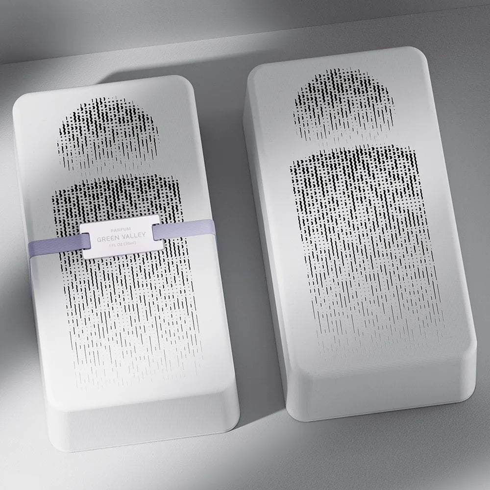 Gradient Halftone Dot Wave Pattern Molded Pulp Perfume Box