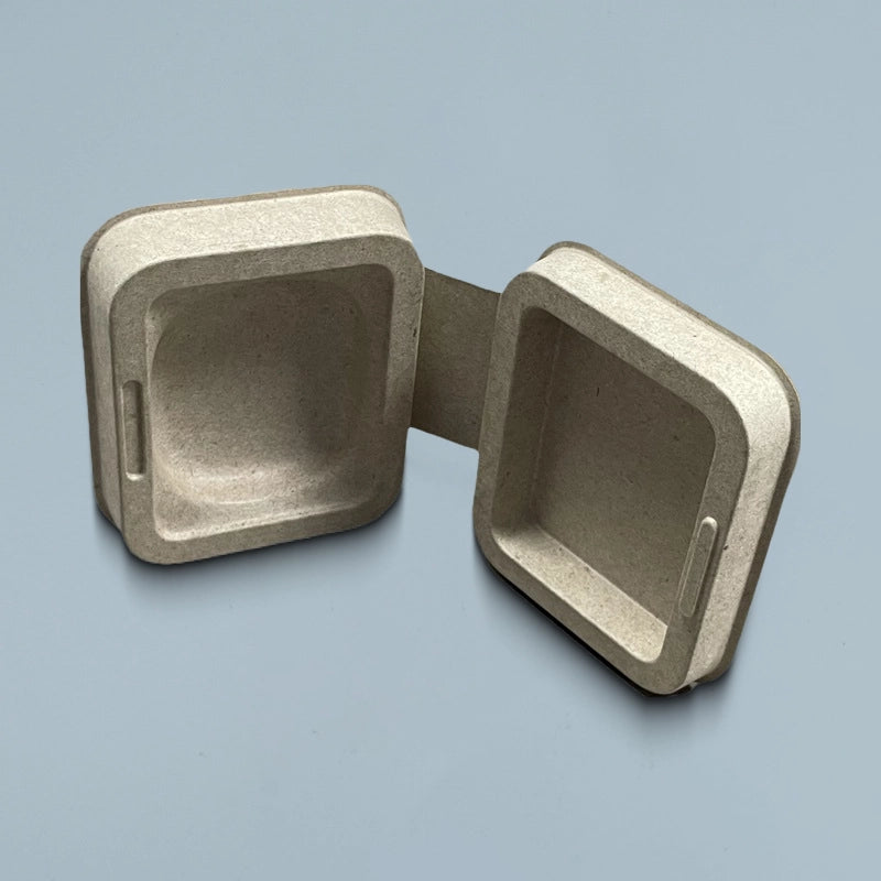 Wheat-Colored Tea Box Made from Sugarcane Pulp