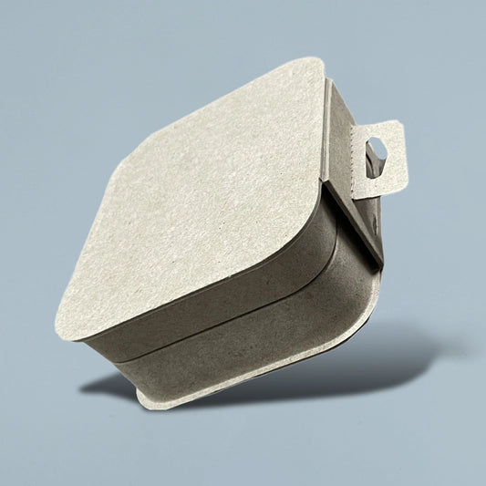 Wheat-Colored Tea Box Made from Sugarcane Pulp