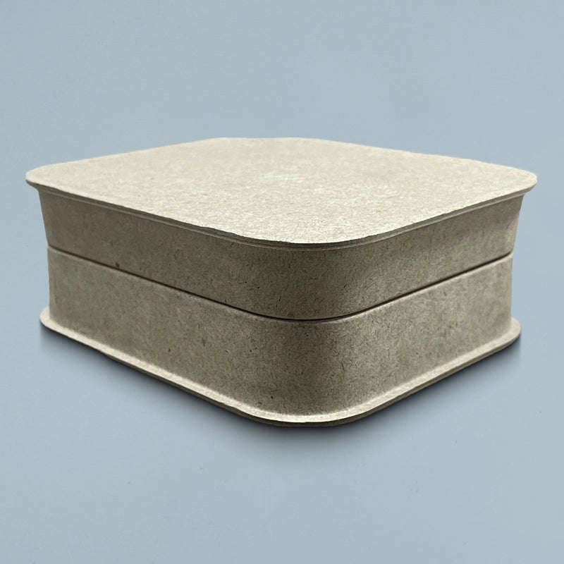 Wheat-Colored Tea Box Made from Sugarcane Pulp