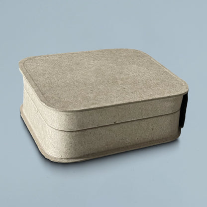 Wheat-Colored Tea Box Made from Sugarcane Pulp