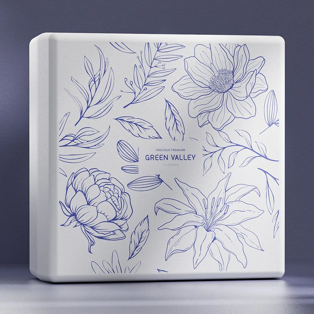 Blue Floral Molded Pulp Perfume Gift Box