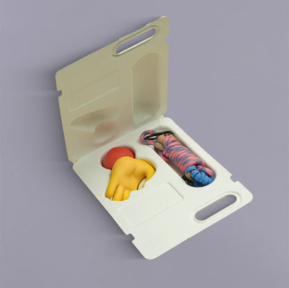 Clip para frisbee con ranuras y mango recortado, embalaje biodegradable