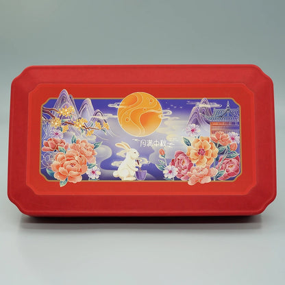 Red Color 8 Slots Mooncake Box