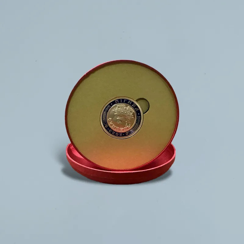 Sustainable Red Commemorative Coin Gift Box