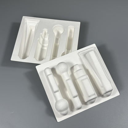 Green Cellulose Molded Pulp Trays For Cosmetics