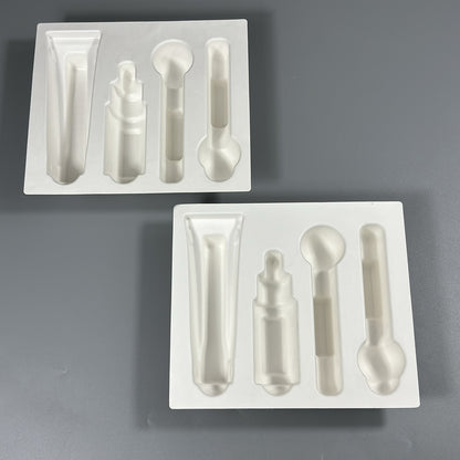 Green Cellulose Molded Pulp Trays For Cosmetics