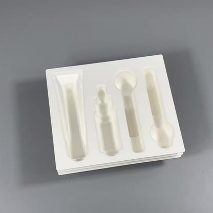 Green Cellulose Molded Pulp Trays For Cosmetics