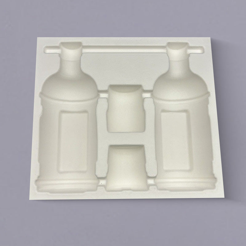 Dry Press Molded Pulp Tray For 750Ml Bottle