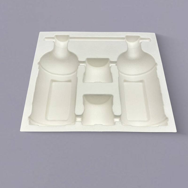 Dry Press Molded Pulp Tray For 750Ml Bottle